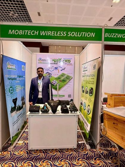 Our stall at the LEATS 2025 summit, ready to showcase our AI-powered irrigation systems.