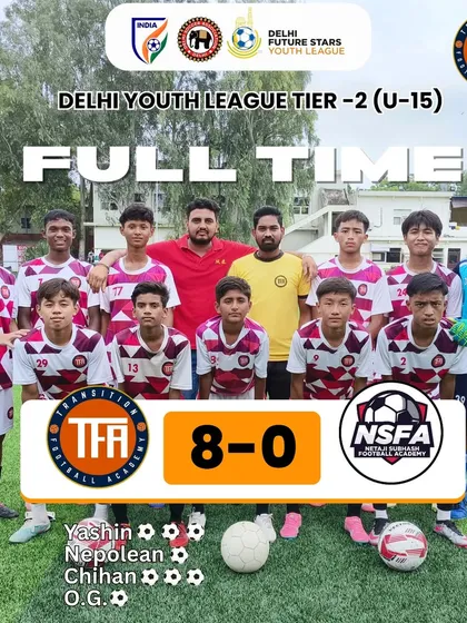 Another dominant 8-0 win for my U-15 team, showcasing our consistent goal-scoring ability.