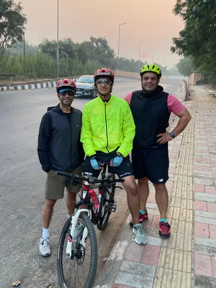 The trio of uncle, father, and son. Three generations of cycling enthusiasts.