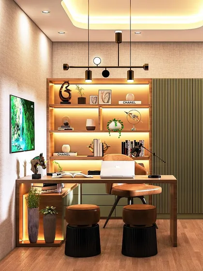 A well-designed office can transform productivity and morale. I designed this verdant, luxury workspace to be an everyday oasis, incorporating natural wood, integrated backlighting, and ergonomic furniture to create a space that nurtures growth and feels deeply personal.