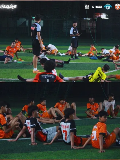 A full squad stretching session. We start and end every practice together, as a team.