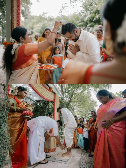 I have had the honor of hosting many beautiful South Indian weddings. The lush greenery and traditional decor elements, like floral arrangements and brass lamps, create an authentic and sacred atmosphere for the ceremony.