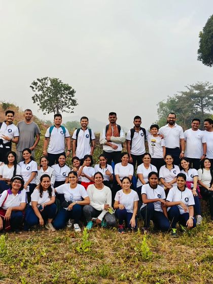 A group photo from our winter yoga trek. These events are a wonderful opportunity to bond with fellow students outside the studio.
