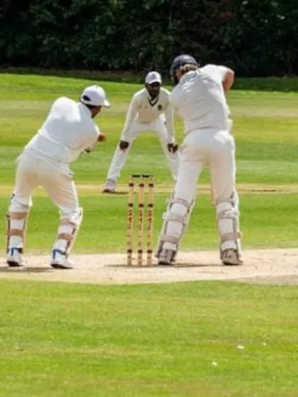 A classic scene from a competitive match on a grass wicket. Adapting to these real English cricket conditions, with the ball moving differently, is a skill you can only learn by being here and playing tough games.