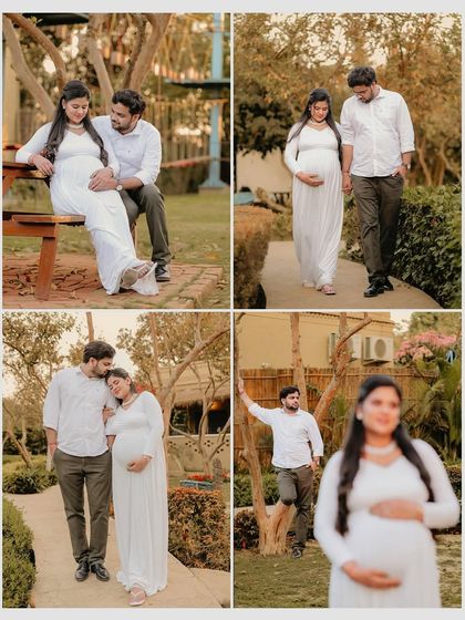 Another example of the storytelling we can do in one outdoor shoot. This collage includes walking shots, sitting poses, and close-ups that together create a beautiful narrative.