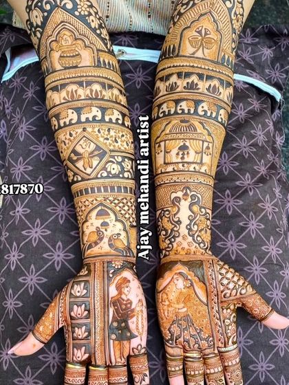 Another angle of the full-arm portrait design, highlighting the intricate details and shading that bring the figures to life.