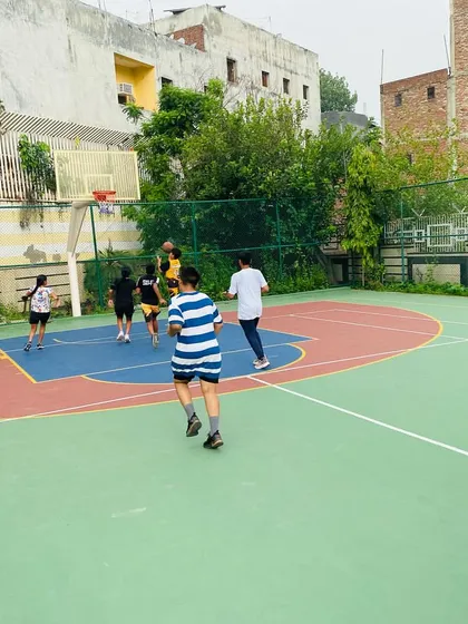 A player runs a fast break.