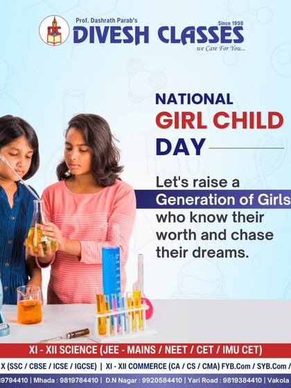 On National Girl Child Day, we celebrate the potential of every girl. We are committed to raising a generation of girls who know their worth and chase their dreams through education.