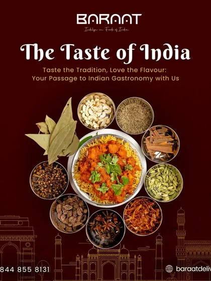 This image represents the taste of India. My dishes are a passage to Indian gastronomy, made with a complex blend of authentic spices.