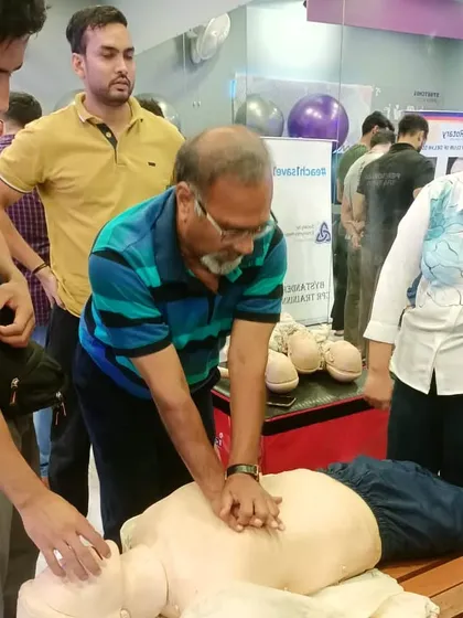 Hands-on learning during the CPR training session.