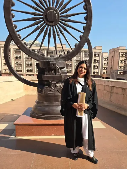 Standing before the Dharma Chakra, a powerful symbol of cosmic law and order. As an advocate, I am committed to upholding these principles of justice and righteousness in every case I undertake, fighting for what is right within the framework of the law.