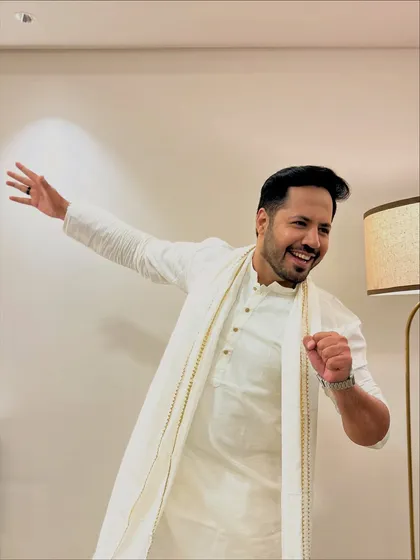 A celebratory dance move. This is the 'masti' I bring to every single event.
