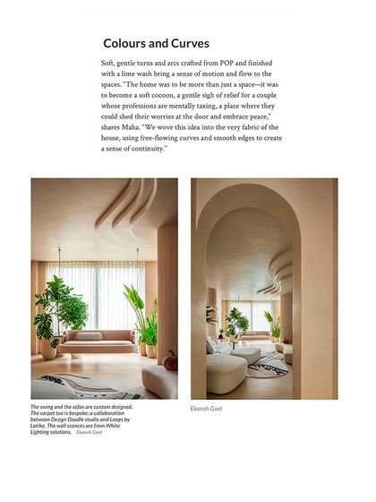 A feature in Architectural Digest India on our "House of Mousse" project, highlighting the soft, flowing curves and cocoon-like feel of the home.