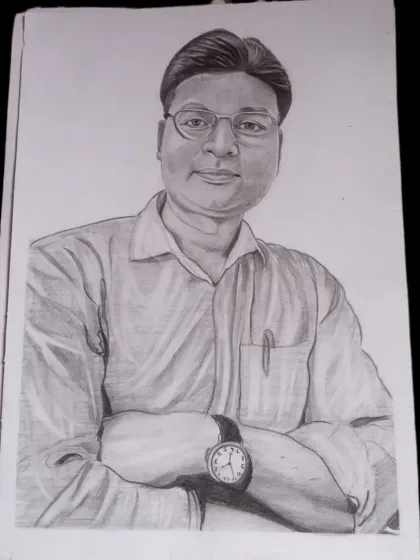 Another view of the finished portrait for my client in Patna.