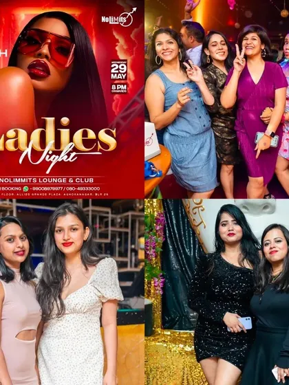 This collage captures the essence of Ladies' Night: friends, fun, and a great soundtrack to the evening.