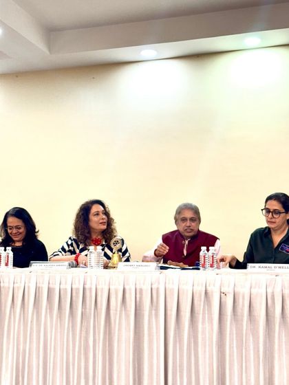 On the panel at the Rotary Club of Bombay West event. Engaging with the community and answering their questions about skin and hair health is always a rewarding experience.