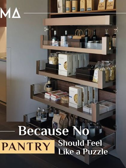 No pantry should feel like a puzzle. This tall pantry unit with pull-out shelves and door-mounted racks ensures every item is visible and accessible. Say goodbye to the chaos of mismatched jars and hidden spices.