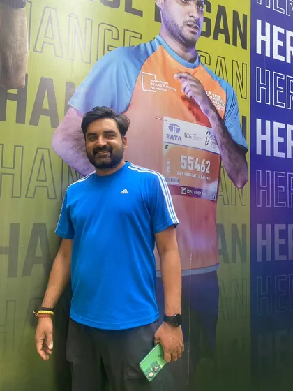 At the Tata Marathon expo. It's inspiring to be part of such a huge running event.