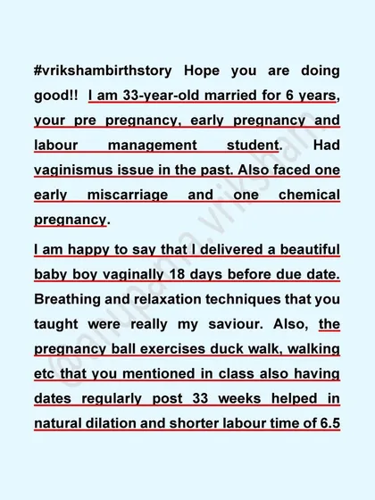 This mother faced past challenges including vaginismus and miscarriages. With the right exercises and relaxation techniques, she had a shorter labor and a positive birth experience.