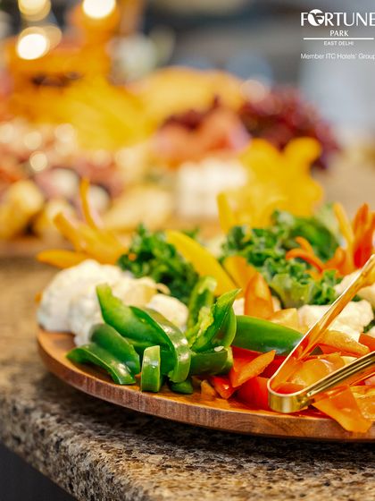 A close-up of the fresh, colorful vegetables available at our salad bar, emphasizing our commitment to healthy and wholesome food options.