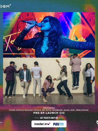The official poster for my pre-EP launch gig with the Tanya Shanker Collective. This shows the professional branding and excitement surrounding my original music projects.