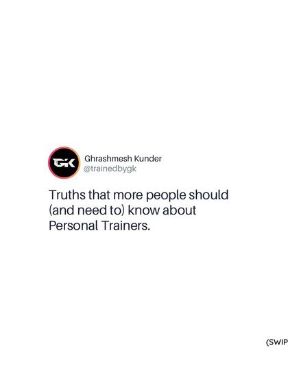 I believe it's important for people to understand the true value of a personal trainer. We are skilled professionals dedicated to improving your quality of life.