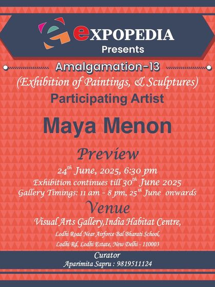 An invitation to my exhibition 'Amalgamation-13' at the Visual Arts Gallery in New Delhi. I was so excited to share my new sculptures.