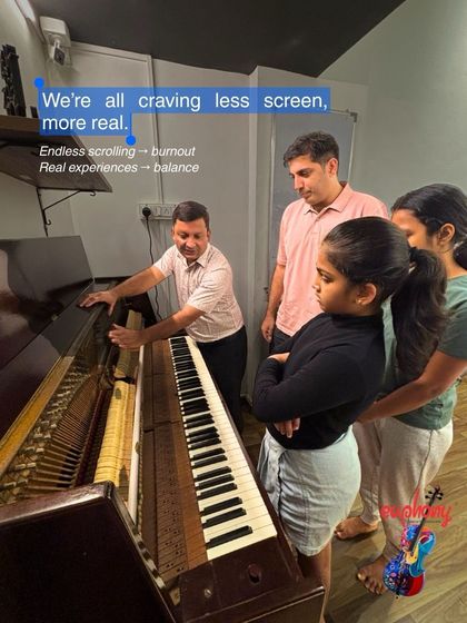 We're all craving less screen time and more real experiences. Learning an instrument is a hands-on, analog activity that helps find balance and focus.