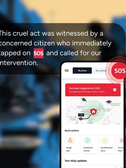 Our SOS feature is for all types of emergencies. A concerned citizen witnessed an act of animal cruelty and used our app to call for intervention, allowing our team to assist in rescuing the injured dog.