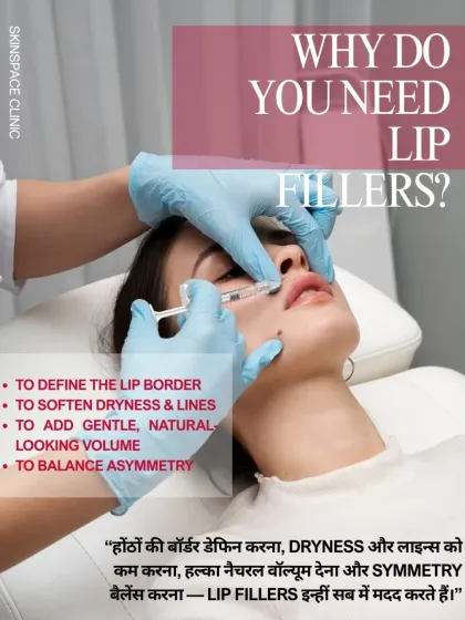 Why do people need lip fillers? The reasons are unique to each person. We use them to define the lip border, soften dryness and fine lines, add gentle and natural-looking volume, and balance any asymmetry for a more harmonious smile.
