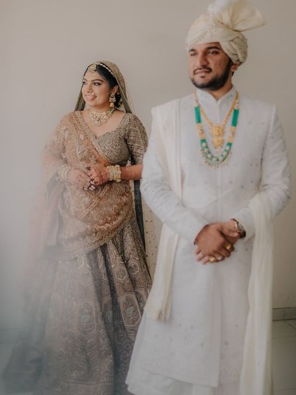 An artistic shot with a soft, hazy foreground, giving the portrait a dreamy and ethereal quality.