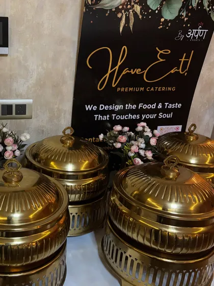 A close-up of our premium brass-finished serving dishes, which add a touch of luxury to any home event.
