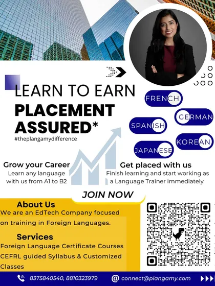 We believe learning a language is a direct path to new career opportunities. Our "Learn to Earn" program is designed to take you from level A1 to B2, with the goal of placing you as a language trainer right after you finish.