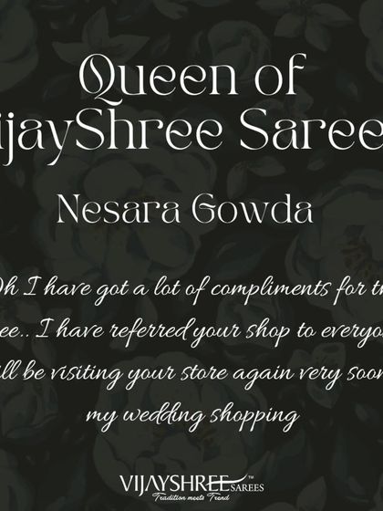 A testimonial from our happy client, Nesara Gowda. We are thrilled to be a part of her wedding shopping journey.