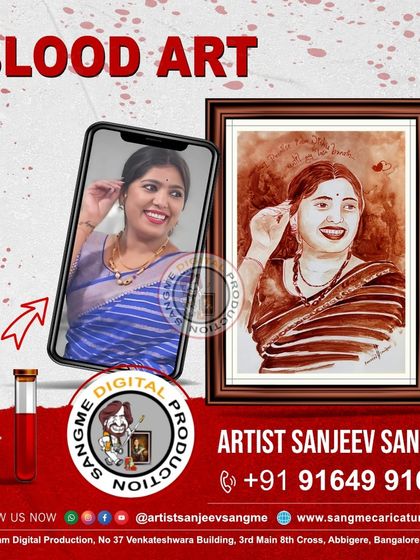 The cheerful smile in the original photo was the main focus for this blood art portrait. I wanted to ensure that the final piece radiated the same happiness and warmth.