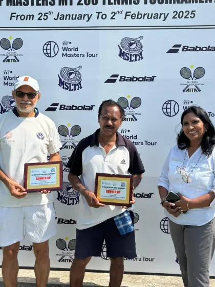 An inspiration to us all. Our senior champion, Raj Sir, celebrating his runner-up finish in the ITF Masters 200 Doubles.