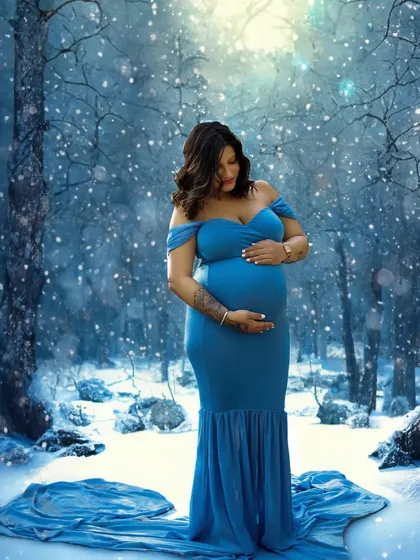 A moment of pure magic, captured forever. I use advanced digital artistry to create breathtaking, fairytale scenes that turn your maternity portrait into a unique piece of art.