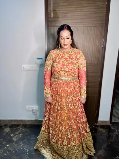 A poised and elegant guest, ready for the festivities.