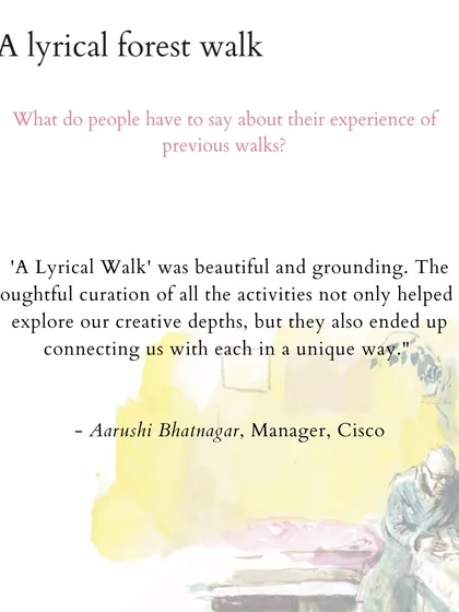 These are more reflections from people who have joined my walks. Their words speak to the soul-nourishing, meditative, and connecting power of blending poetry with nature. I am so grateful for their willingness to share their experiences.