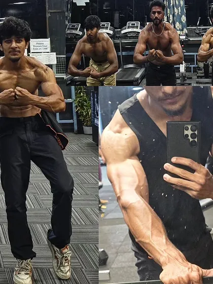 Taekwondo and gym training are the best combination for a complete physique. This collage shows different poses that highlight the muscle definition and aesthetic you can achieve.