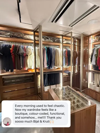 The goal is to turn chaotic mornings into calm, boutique-like experiences. This client's feedback says it all. We created a functional, color-coded system in her walk-in closet that made getting ready feel intentional and inspiring.
