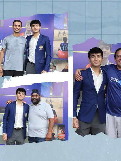Our coaches and teammates congratulating Shaurya Bawa on his World Championship bronze medal.