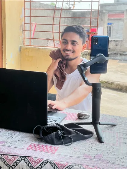 This is my setup for online dance and fitness sessions. I provide live, interactive training for students who prefer to learn from home, ensuring they get the same quality of instruction as in my studio.