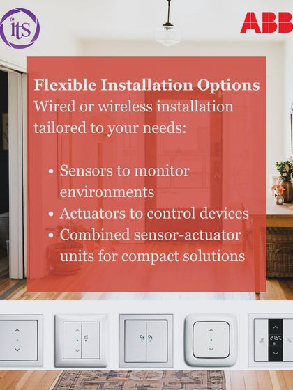 An array of flexible installation options from ABB-free@home, including various switch designs that can be wired or wireless to suit your home's needs.