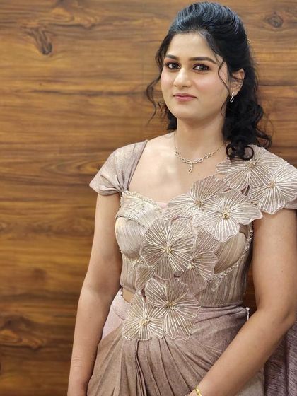 The perfect drape for the coming wedding season. This unique gown with 3D floral appliqué is a work of art, available for you to rent.