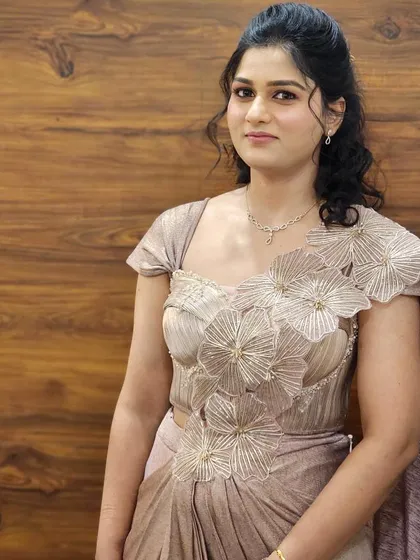 The perfect drape for the coming wedding season. This unique gown with 3D floral appliqué is a work of art, available for you to rent.