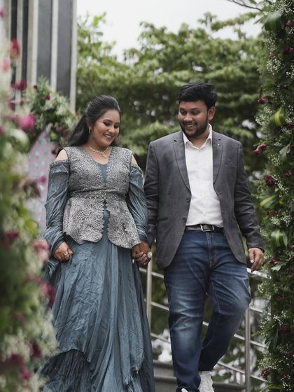 A happy couple walking hand-in-hand. I love being a part of these special pre-wedding moments.