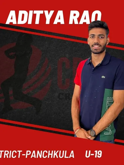 Aditya Rao, representing the Panchkula district at the U-19 level. We are proud of our players' achievements across different regions.