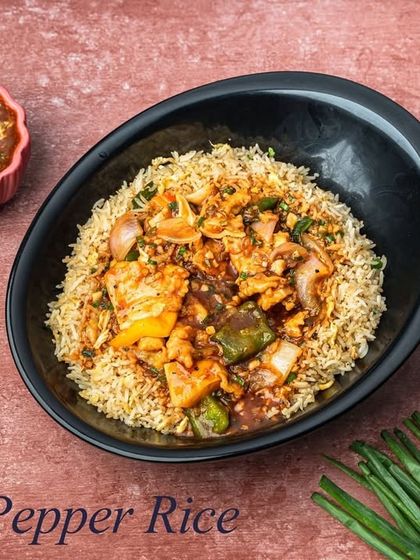 For those who enjoy a peppery kick, our Black Pepper Rice is an excellent choice. Fried rice is tossed with chicken and vegetables in a robust black pepper sauce.