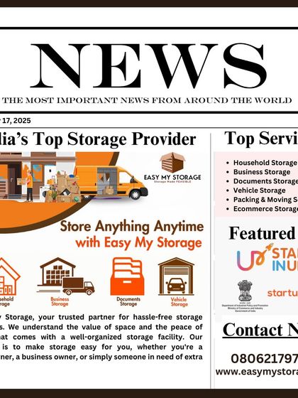 We are proud to be featured by Startup India as one of India's top storage providers. This recognition highlights our mission to make storage easy and accessible for homeowners and businesses alike.